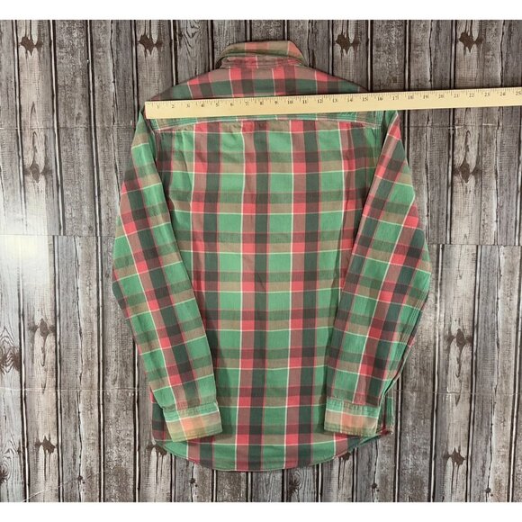 Double RL RRL Ralph Lauren Plaid Flannel Shirt sz XS Green pink - Picture 6 of 6